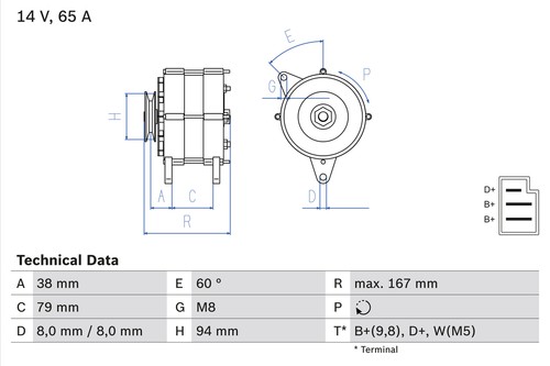 Bosch lichtmaschine rover - lichtmaschine,