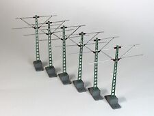 6x Oberleitungsmast Mittelmast für Märklin H0 mit Stecksockel - NEU 