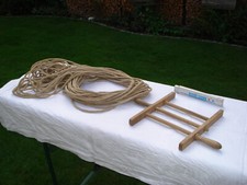 Antike Holzspindel mit 40 m Wäscheleine Spindel, Aufroller, Haspel, Vintage