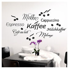 Wandtattoo Wandsticker Wandaufkleber Küche Kaffee Cappuccino Espresso 1075W