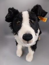 Steiff 035029 -  Border Collie Benny ca. 35 cm Mohair mit Knopf und Fahne - Rar