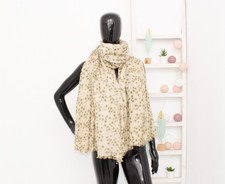 Becksondergaard Schal beige grün bedruckt Tuch groß 50% Wolle 50% Seide...