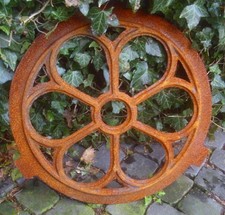 RUNDES GUSSFENSTER GUSSEISENFENSTER FENSTER ANTIK STIL SPIEGELFENSTER GARTEN NEU