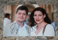 Fritz Karl, Elena Uhlig, orginal signiert, Top Großfoto