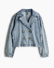 Kurzer Trenchcoat hellblau