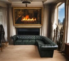 Chesterfield Eck Sofa 240x290   Leder A1 Sp100 Federkern