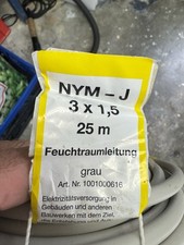 10 Meter Stromkabel 3x 2,5 mm² 3G2,5 NYM-J Stromleitung Feuchtraumkabel grau mmq
