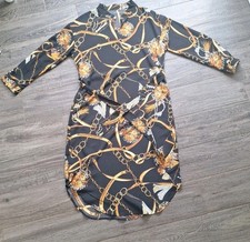 Kleid Kettenmuster schwarz