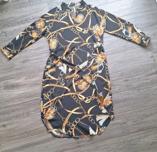 Kleid kettenmuster schwarz - kleid,