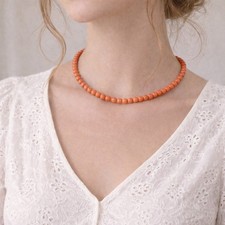 Vintage korallenkette collier - vintage,
