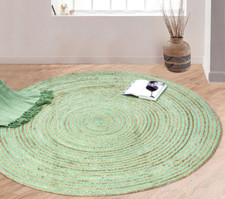 Rund Teppich Natur Jute