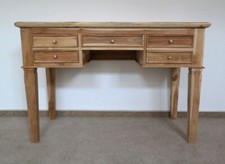 SCHREIBTISCH BÜROTISCH 5 SCHÜBE TEAK-HOLZ NATURBELASSEN ANTIK-STIL 