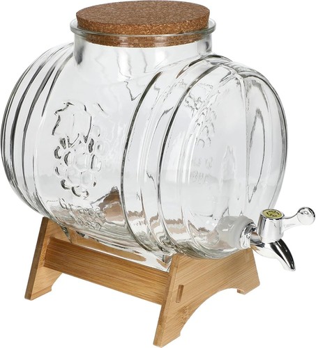 Glasfass mit korkdeckel - mit,