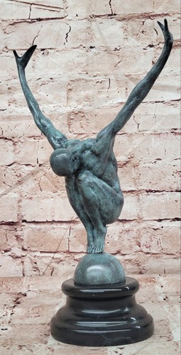 Bronze schwimmer statue - schwimmer, statue: