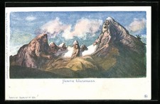 AK Berg mit Gesicht / Berggesichter, Familie Watzmann in Stein verwandelt 