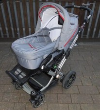 Hartan Topline S Kinderwagen mit Kombitragetasche Silber/Marine/Rot