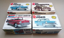 AMT Ertl 2225 1957 Chevy Hardtop, 6583 1941 Plymouth, 2 x 6584 1957 Ford 1:25
