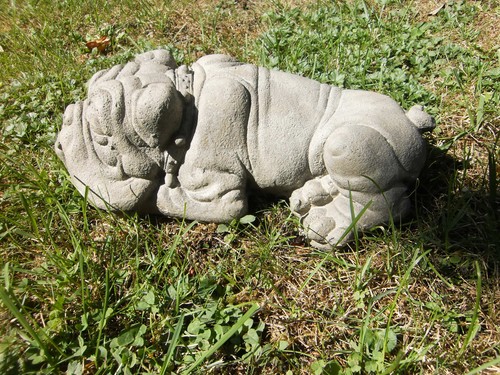 Steinfigur gartenfigur hund - steinfigur,