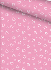 Baumwollstoff Herzen rosa