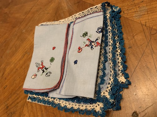 Org antik blaue taschentücher - blaue,