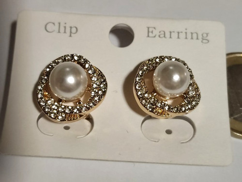Ohrclips goldfarben perle - ohrclips,