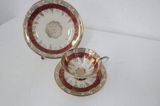 Sammeltasse Gedeck Bavaria Weissenstadt D&RW  3tlg -Rot - Gold