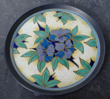 22839/ Jugendstil Gouda Keramik Plazuid Platte Tablett Ø ca. 30 cm