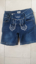 Damen Trachten Jeans Hose Kurz blau Gr. 34 NEU (für Oktoberfest)