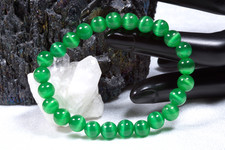 Glas Armband Katzenauge Grün | 8mm Kugelarmband