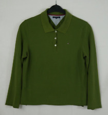 Damen TOMMY HILFIGER Traumhaftes Stretch Poloshirt Grün Langarm Größe XL TOP!