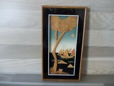 Rahmen aus Kunststoff mit echtes Korkbild Handarbeit 11X20cm - Schiff auf Mer 