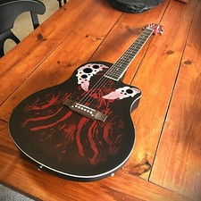 Red Acoustic Electric Guitar