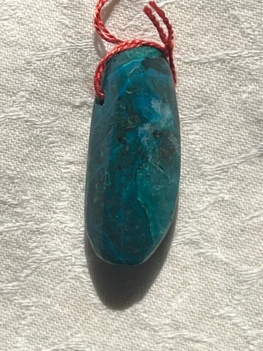Chrysokoll anhänger gebohrt - anhänger,