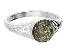 Grüner Bernstein Ring mit