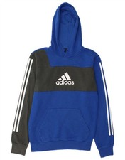 ADIDAS Herren Grafik Hoodie Pullover Small Blau Colourblock Baumwolle NE04