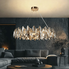 Gold kristall pendelleuchte - kristall,