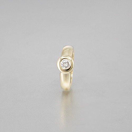 Ring solitär 585 14k gelbgold - solitär,
