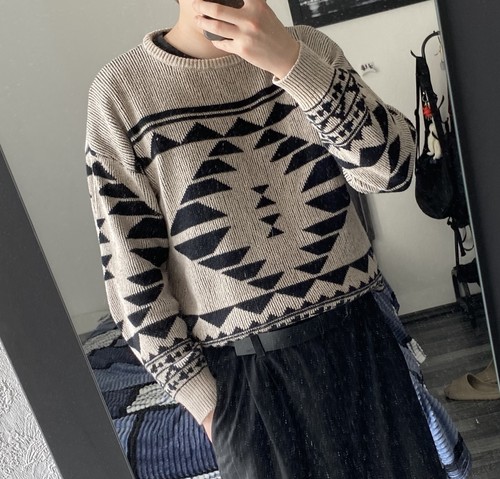 Vintage knit sweater wool - sweater,