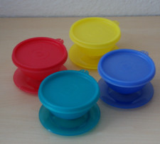 4 x Eis Pudding Dessert  Becher / Schalen mit Fuß und Deckel von Tupperware