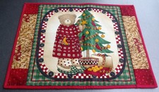 SET  Quilt Handarbeit Weinhachten   Teddybär  42x33