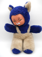 DDR Plüschtier Teddy Bär Puppe Gummigesicht Katze Retro Vintage 35 cm Rarität