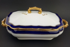 Wunderbare alte Terrine mit Deckel aus Porzellan rechteckig DF Rabe Bremen