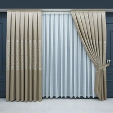 Vorhang Beige Falten Fon