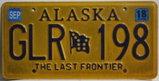 Alaska Nummernschild USA Auto Kennzeichen Schild US Car License Plate GLR 198  