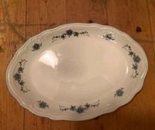 Ovale Servierplatte Blaue Blumen Von Bavaria Porzellan Germany Wunsiedel 