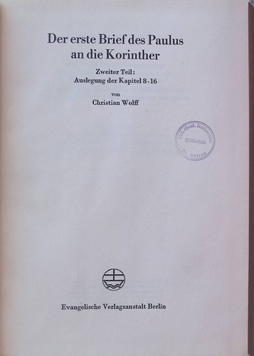 Der erste brief des - des, an