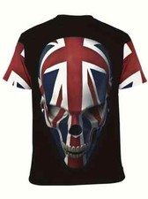 T-Shirt Totenkopf Eng.. Flagge Motorrad Biker XXL Schwarz Maschinenwaschbar