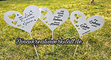 Grabschmuck Herz, Beetstecker mit individueller Beschriftung, personalisiert
