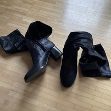 EDUN Designer Damen Super Stiefel Strümpfe Overknee Gr.39 Schwarz Top Zustand