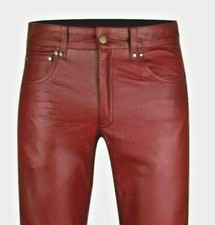 LEDERHOSE weinrot Lederjeans